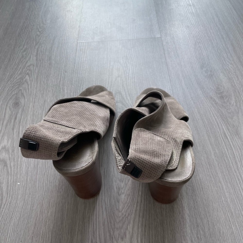 Rudsak Suede Leather Sandals - Taupe Chunky Heel - Picture 5 of 8